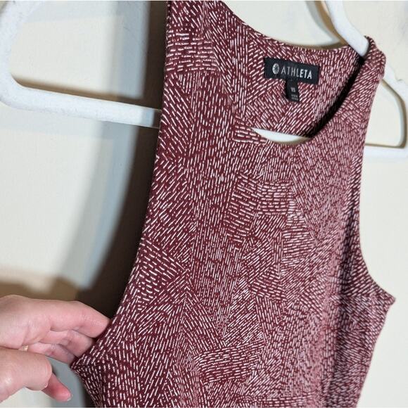 Athleta Santorini Soft Modal Mini Printed High Neck Dress in Cinnamon Woodblock - Picture 5 of 10